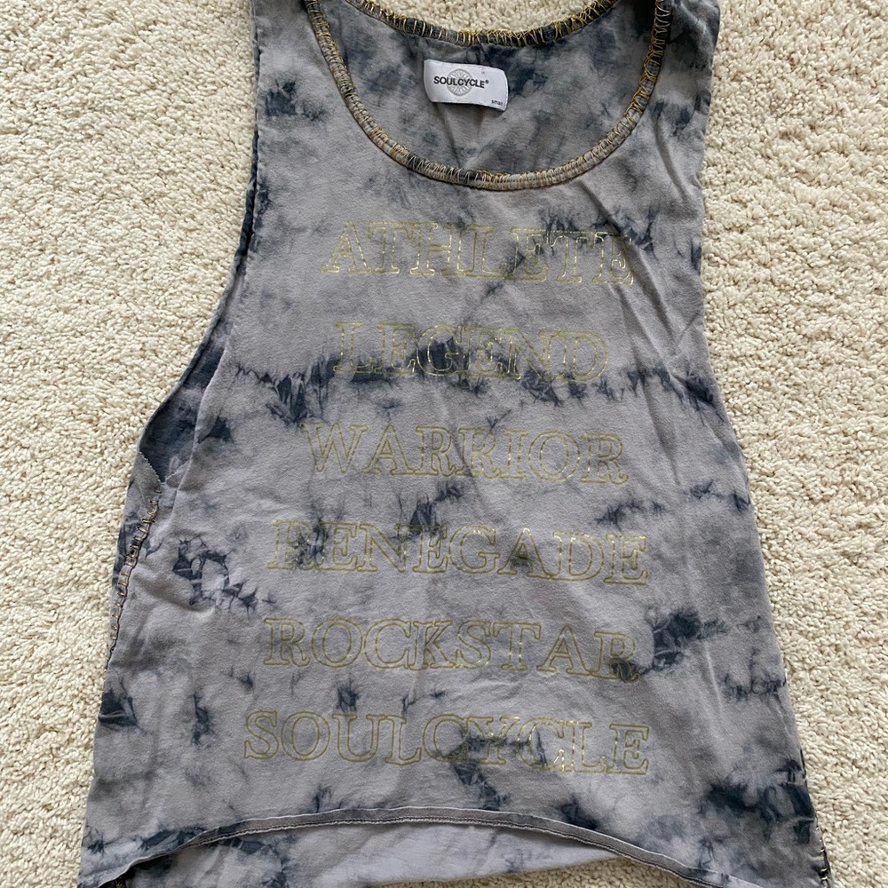 Soulcycle athlete legend warrior slogan tank top Small